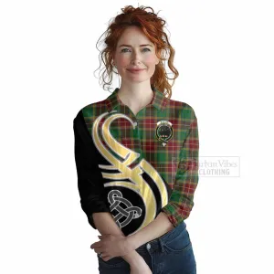 Baxter Tartan Women's Casual Shirt with Family Crest and Celtic Symbol Style