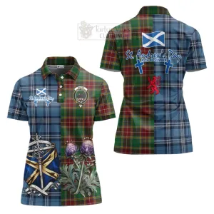 Baxter Tartan Women's Polo Shirt Happy St. Andrew's Day Half Tartan Style