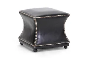 Baxton Studio Ellastone Dark Brown Modern Leather Ottoman