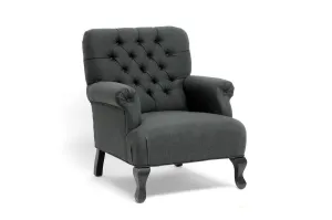 Baxton Studio Gray Linen Club Chair