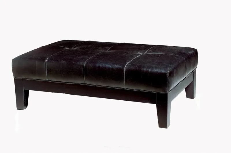 Baxton Studio Large Full Leather Cocktail Ottoman