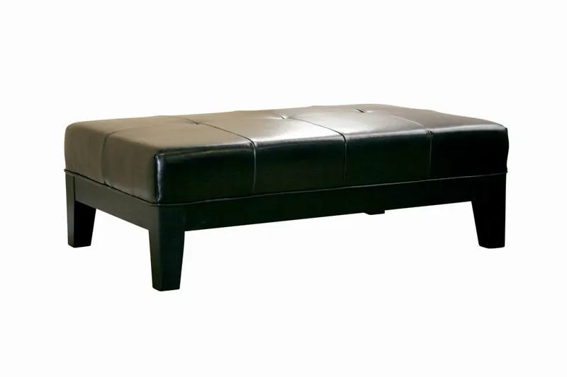 Baxton Studio Large Full Leather Cocktail Ottoman