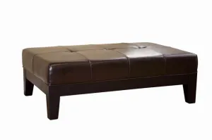 Baxton Studio Large Full Leather Cocktail Ottoman