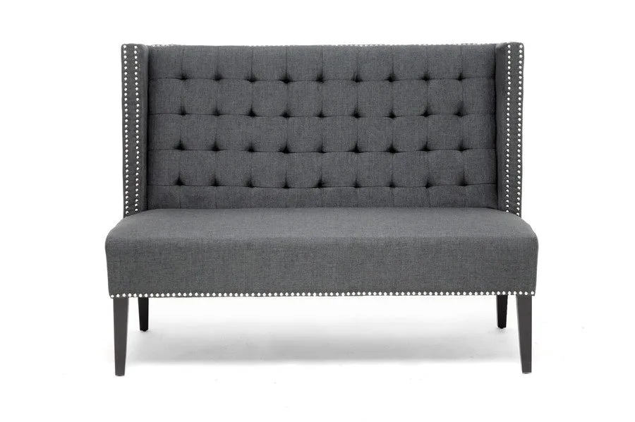 Baxton Studio Owstynn Linen Modern Banquette Bench