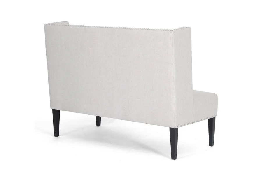 Baxton Studio Owstynn Linen Modern Banquette Bench