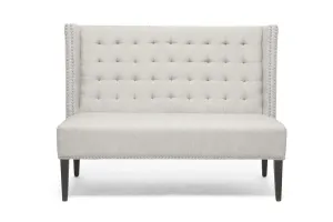 Baxton Studio Owstynn Linen Modern Banquette Bench