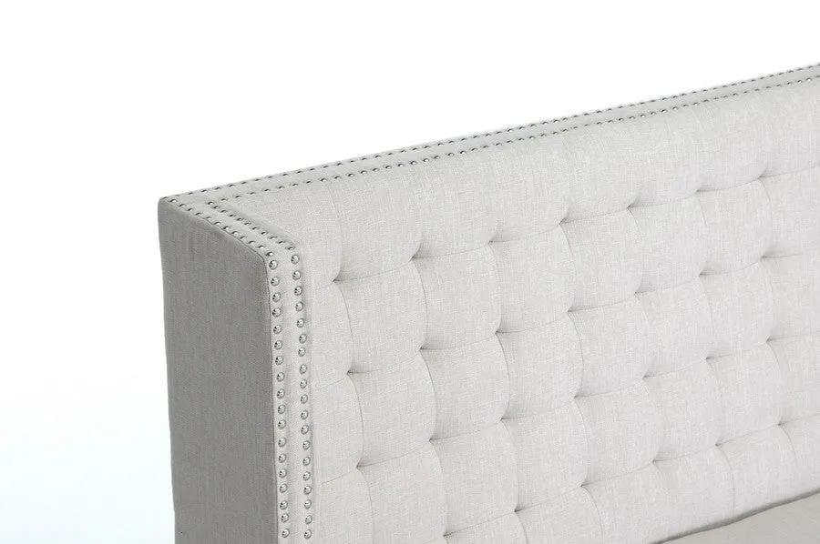 Baxton Studio Owstynn Linen Modern Banquette Bench