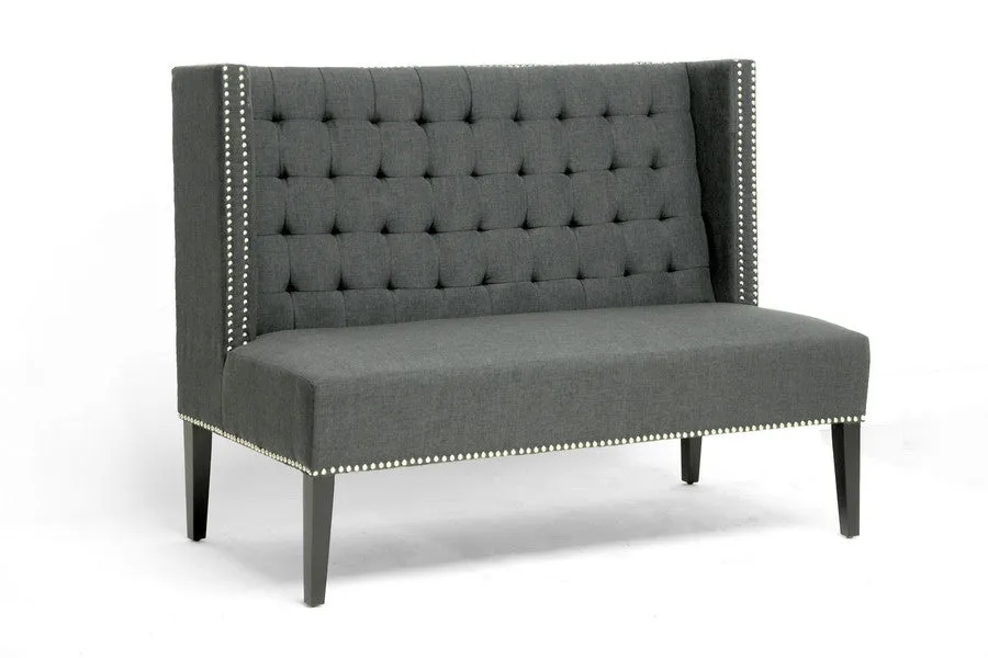 Baxton Studio Owstynn Linen Modern Banquette Bench