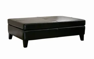 Baxton Studio Sandusky Full Leather Cocktail Ottoman