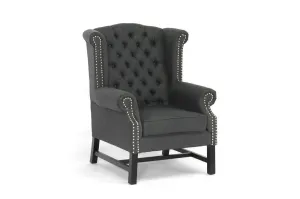 Baxton Studio Sussex Gray Linen Club Chair