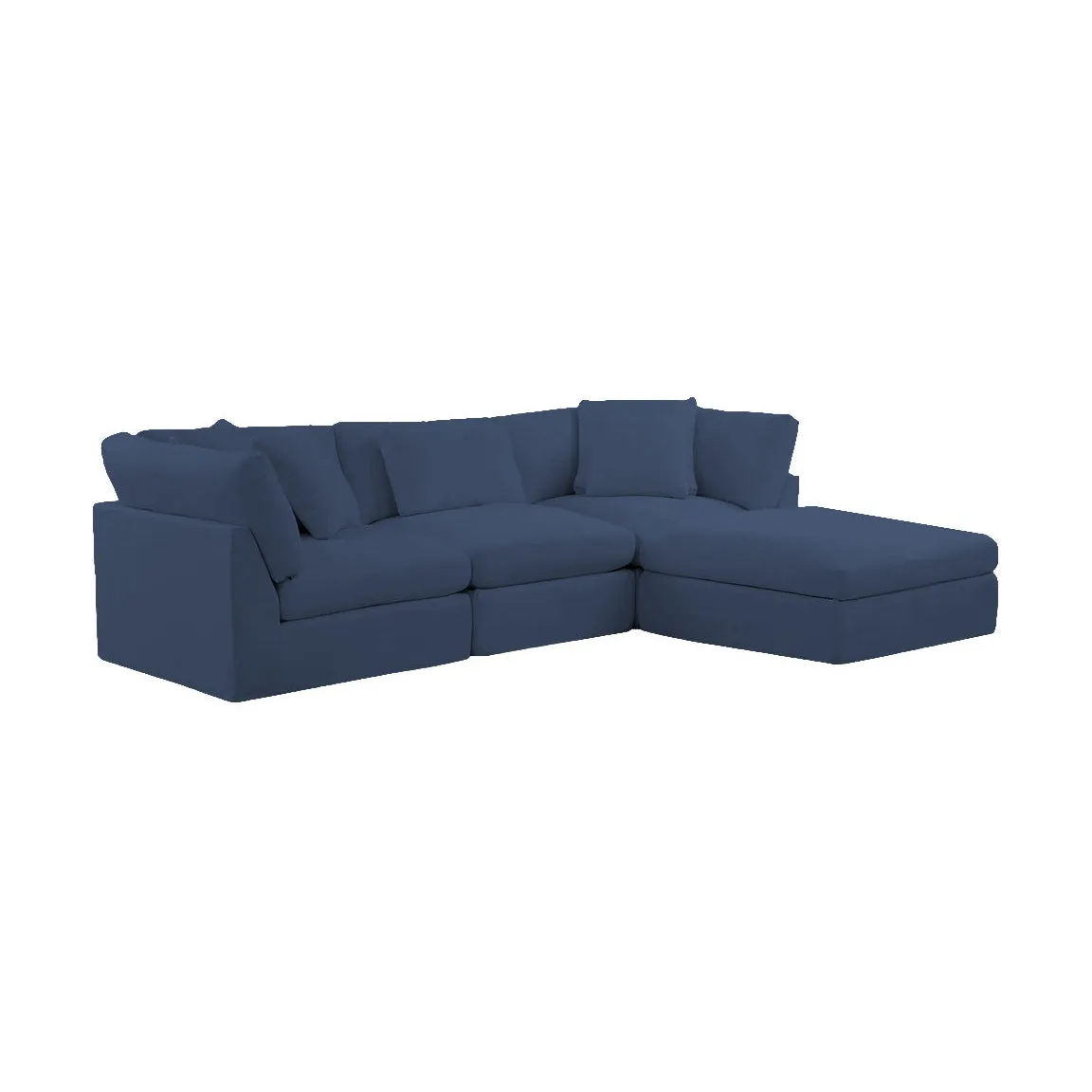 Bayside | Linen Feather Modular Couch 3 Pcs plus Ottoman