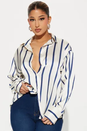 Bayside Satin Shirt - Ivory/combo