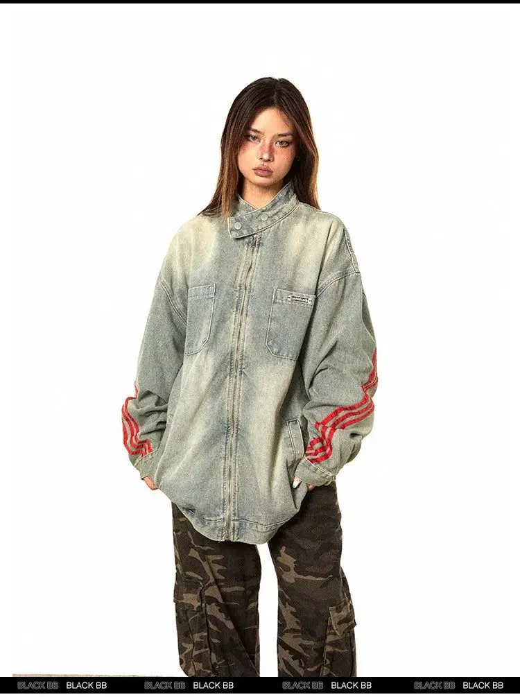 BB Oversized Fit Washed Denim Jacket