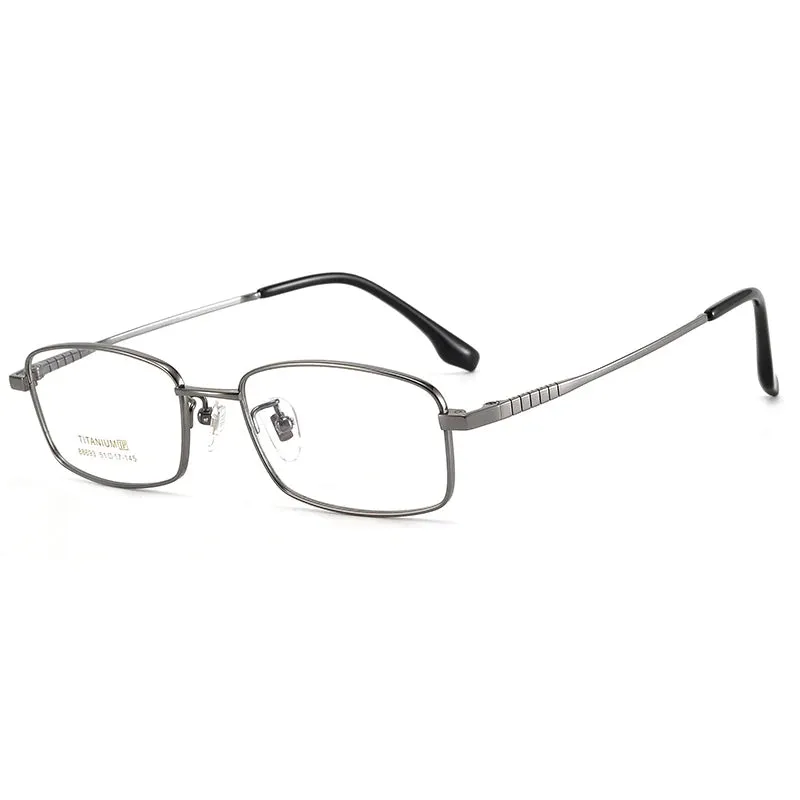 Bclear Unisex Full Rim Square Small Titanium Eyeglasses 86693