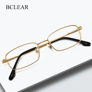 Bclear Unisex Full Rim Square Small Titanium Eyeglasses 86693