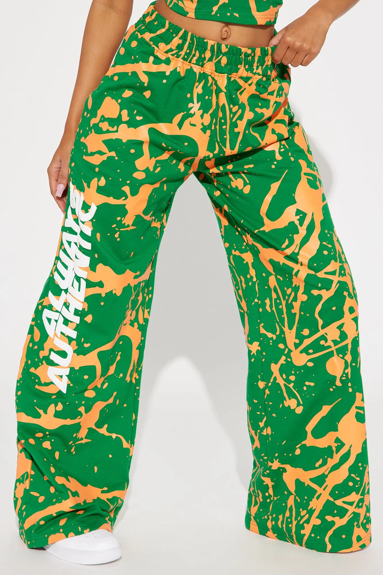 Be Authentic Wide Leg Pant - Green/combo