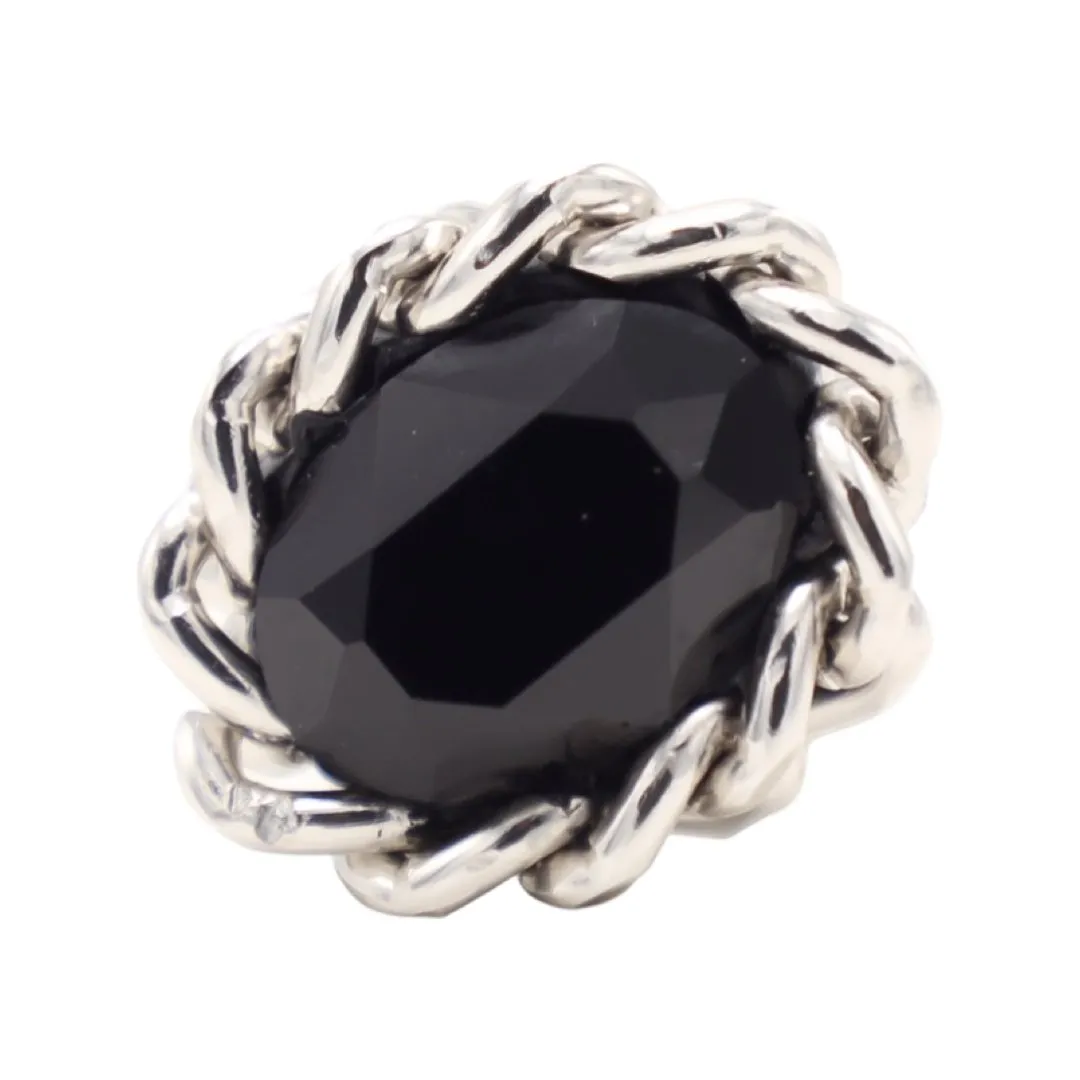 B.E. BLACK SWAROVSKI ROLO CHAIN RING