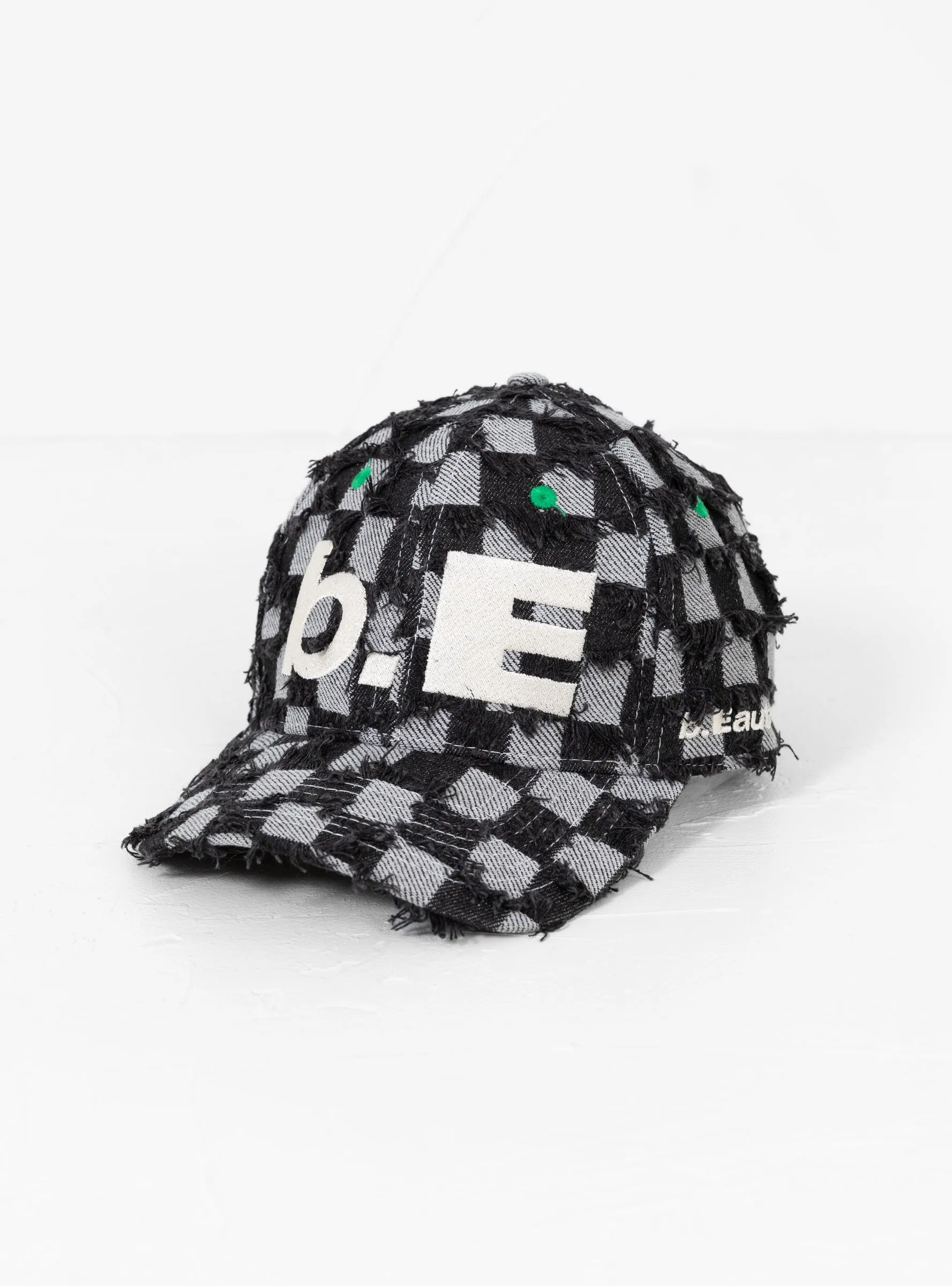 b.E Hat Black Checker Denim