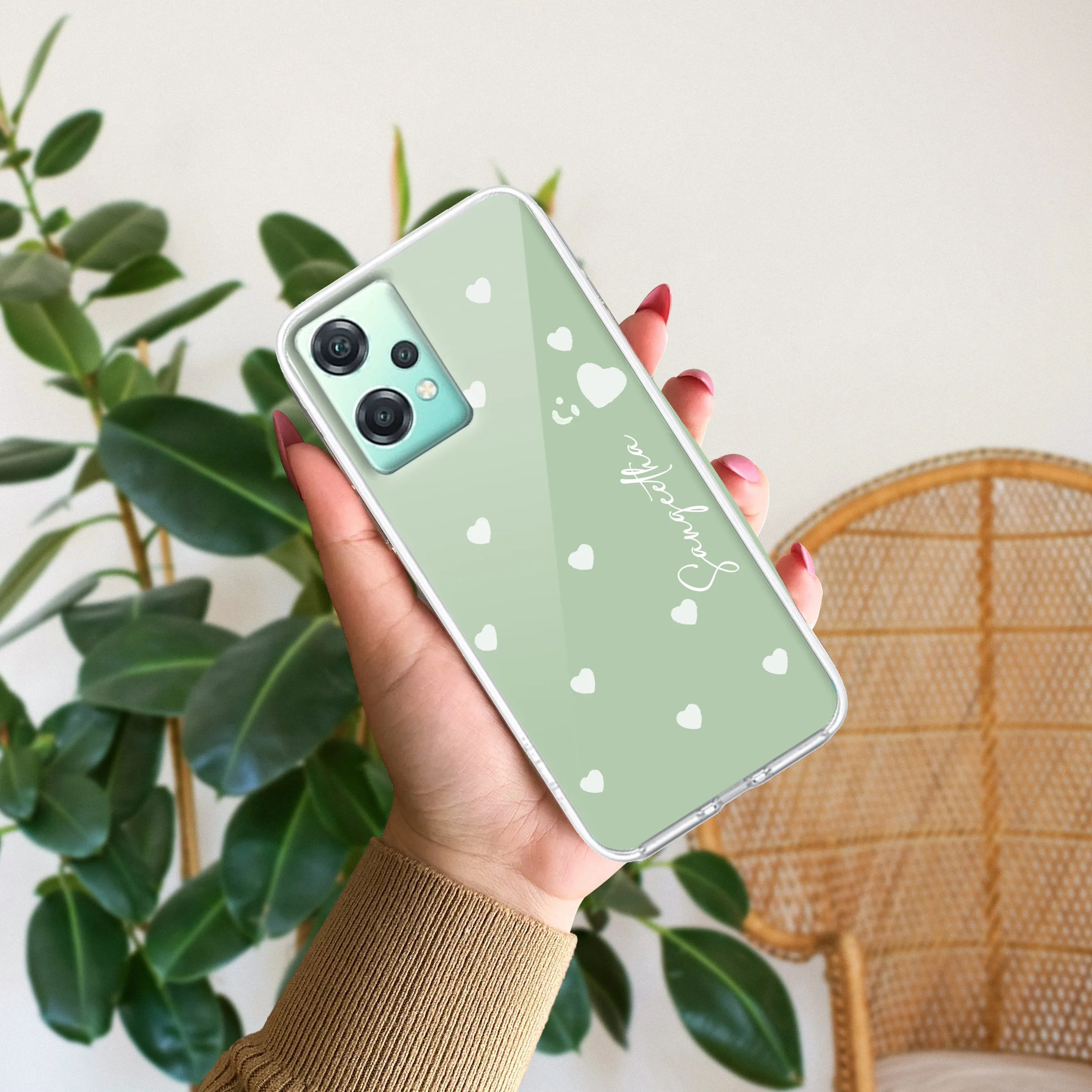 Be Loved Customize Transparent Silicon Case Mint Green For OnePlus