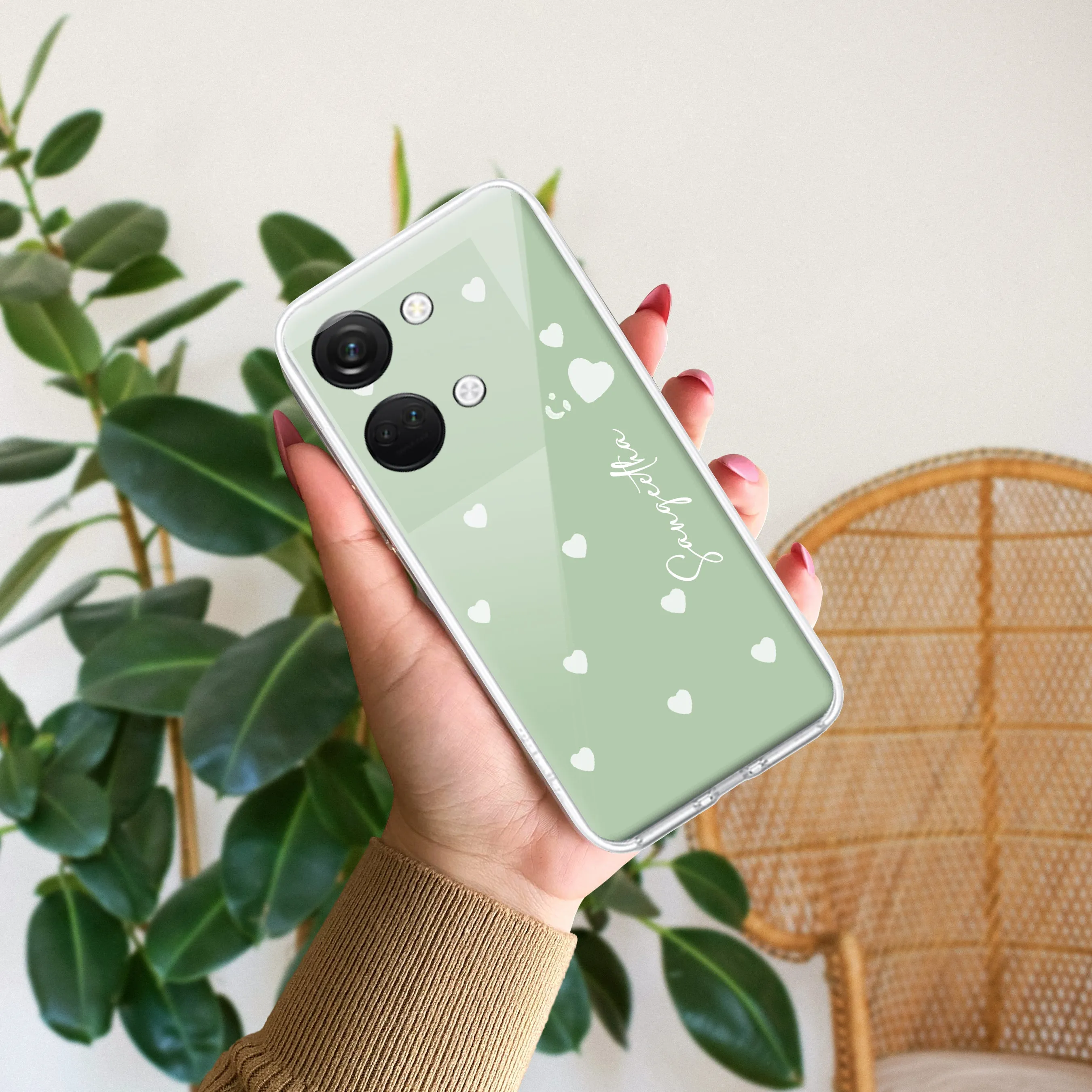 Be Loved Customize Transparent Silicon Case Mint Green For OnePlus