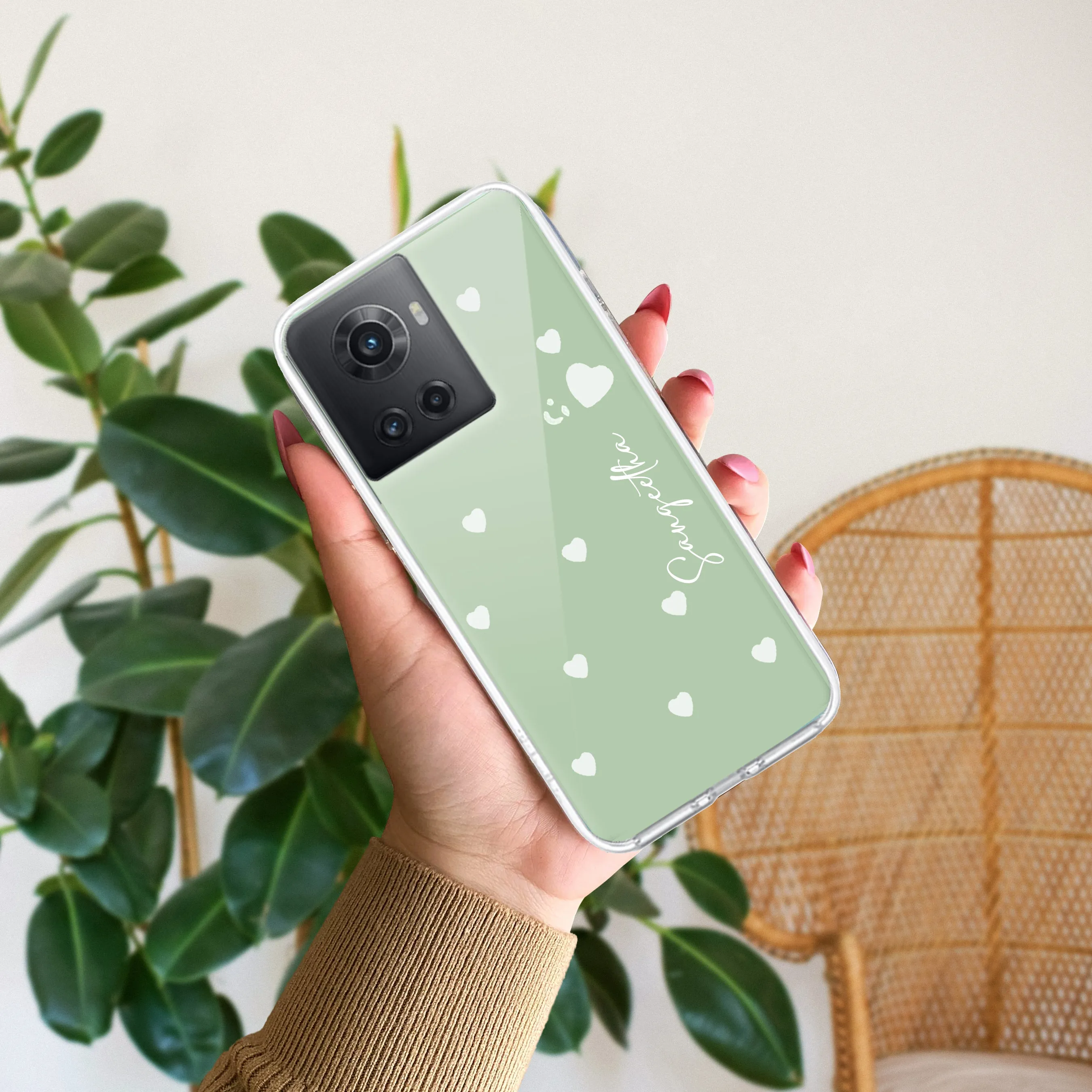 Be Loved Customize Transparent Silicon Case Mint Green For OnePlus