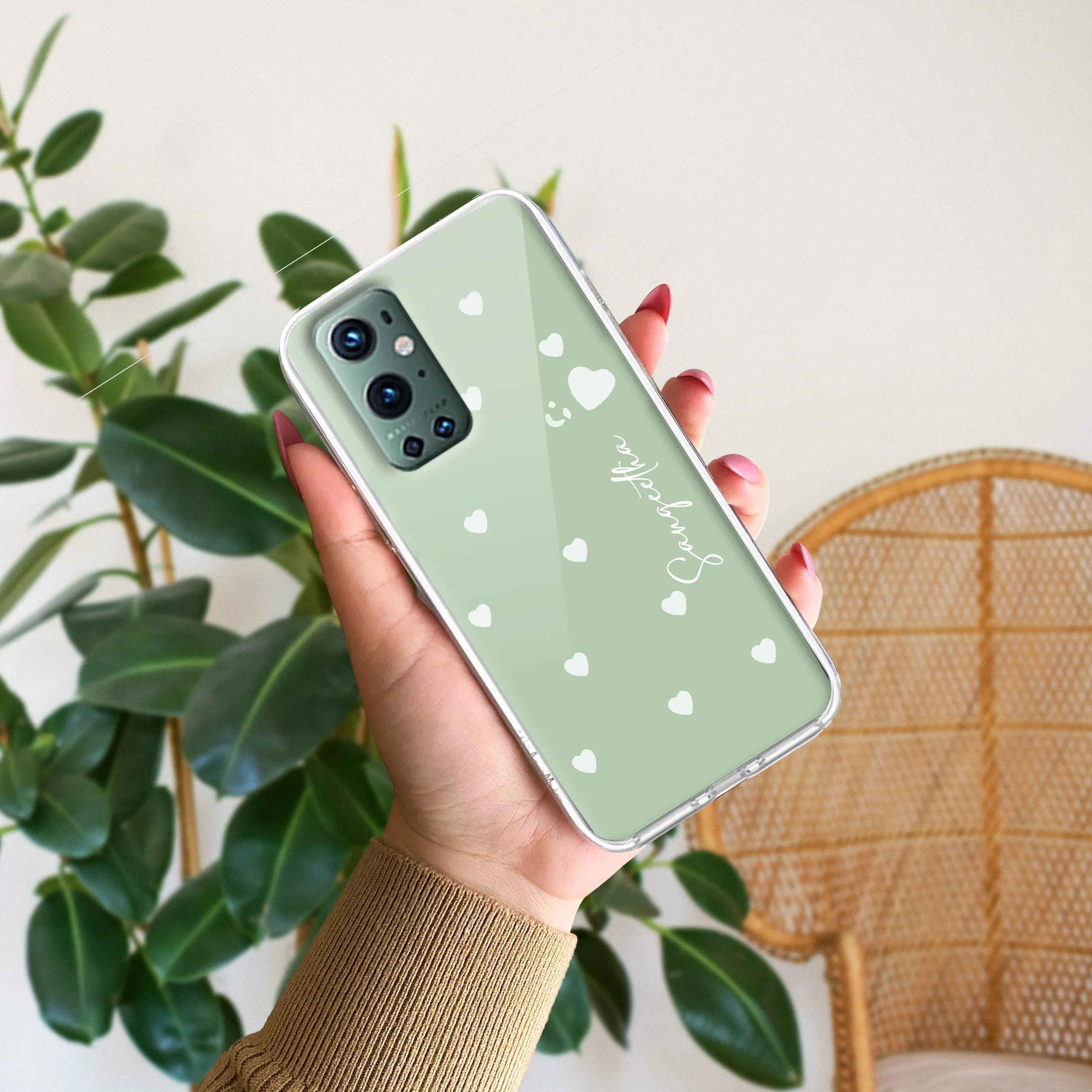 Be Loved Customize Transparent Silicon Case Mint Green For OnePlus