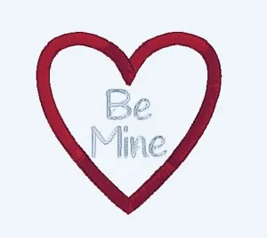 Be Mine Valentine Applique Embroidery Design - 5x7 Hoop