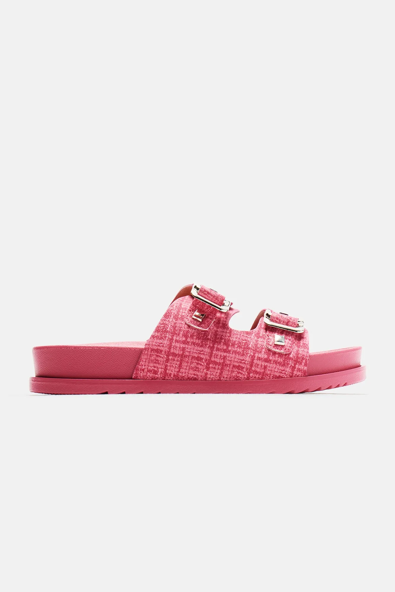 Be Ready Tweed Slides - Pink