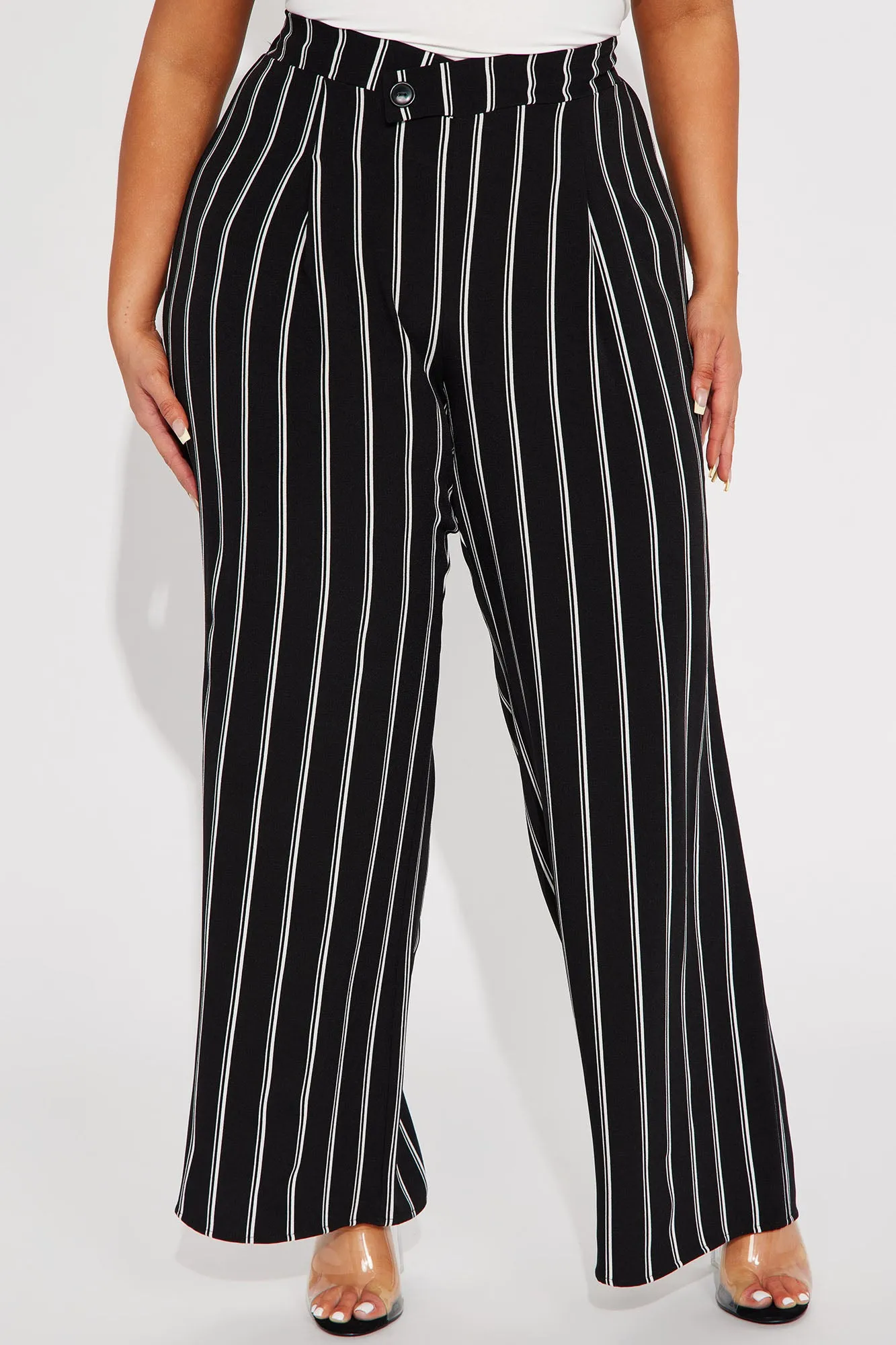 Be Right There Striped Trouser - Black/White