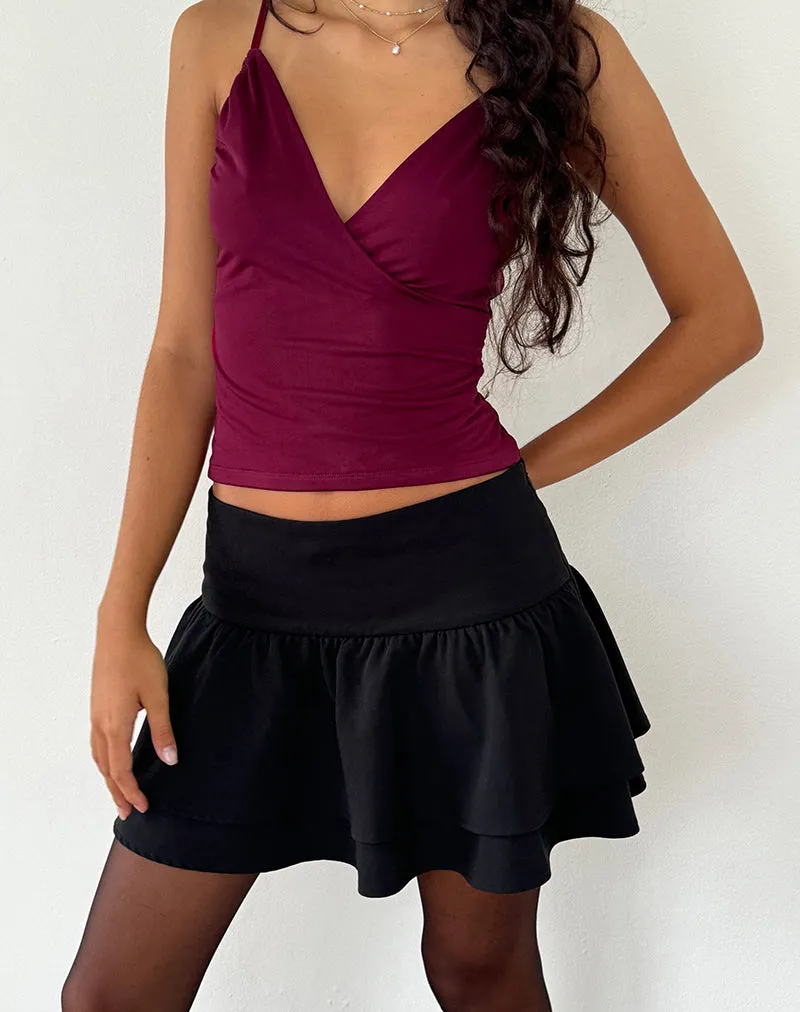 Bea Cross Front Top in Burgundy