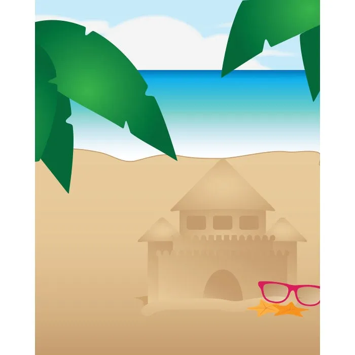 Beach Sandcastle Printed Backdrop