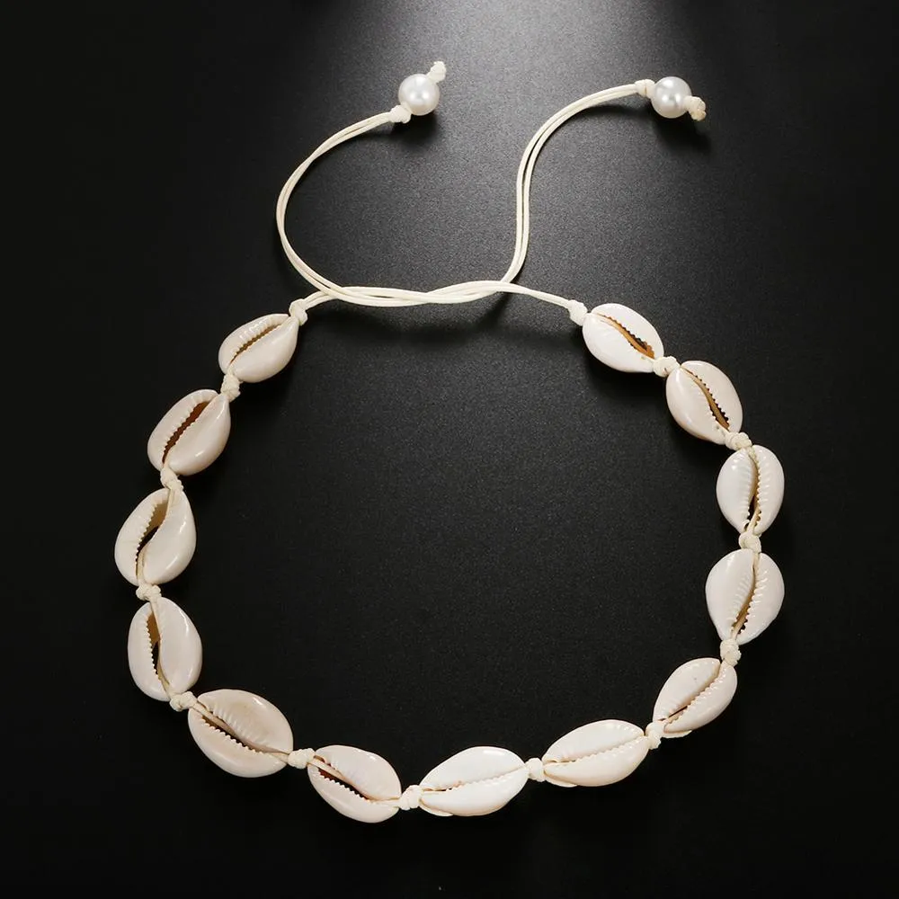 Beach Seashell Choker Beaded Necklace