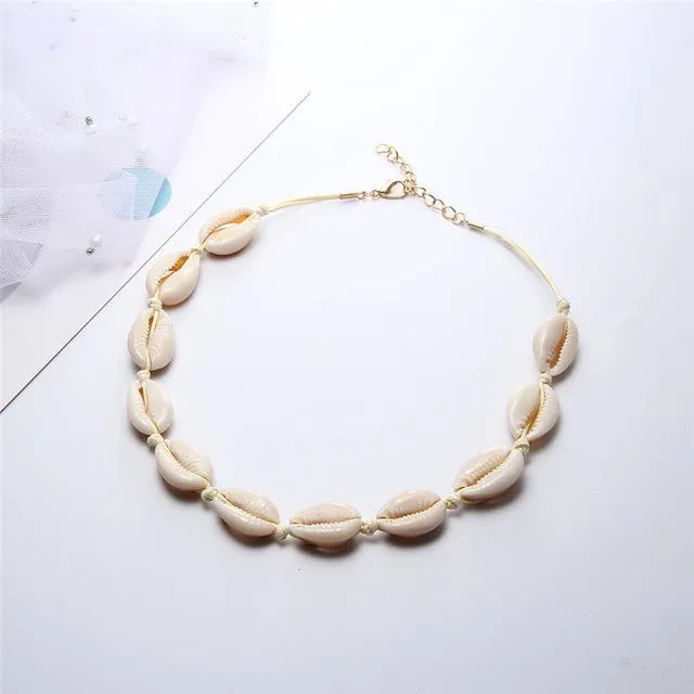 Beach Seashell Choker Beaded Necklace