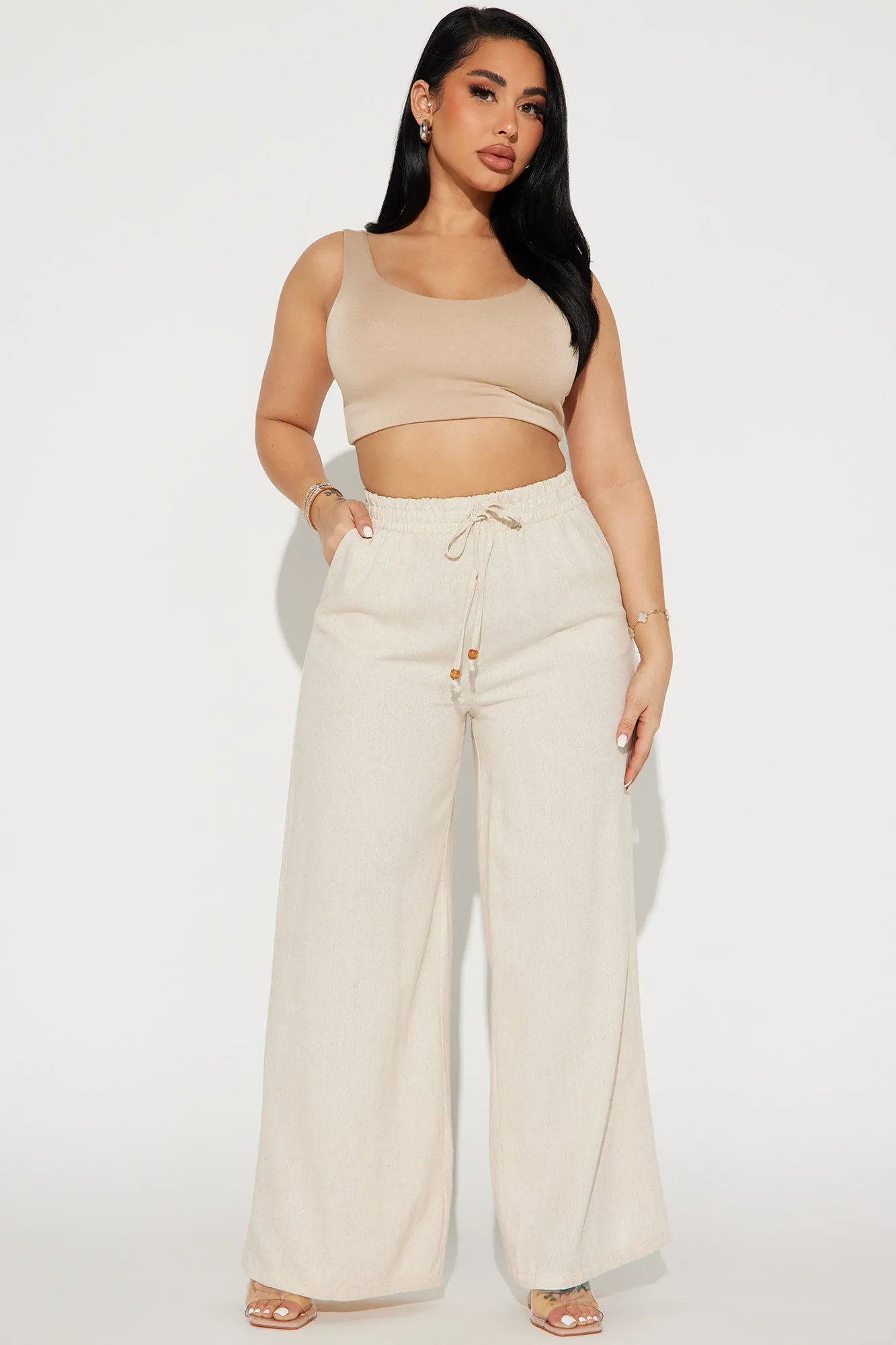 Beachy Days Linen Wide Leg Pant - Ivory