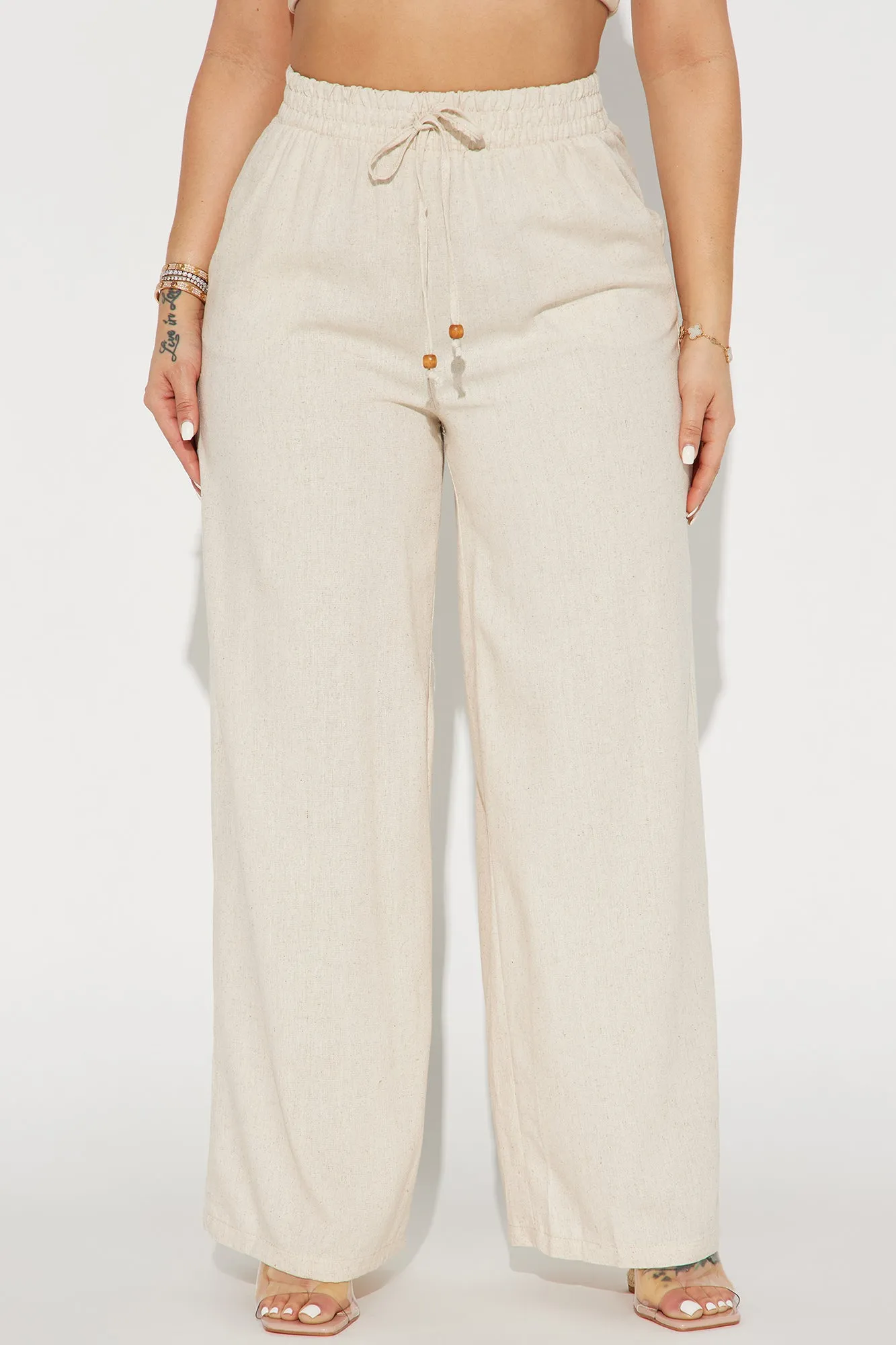 Beachy Days Linen Wide Leg Pant - Ivory