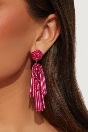 Bead The Rest Earrings  - Pink