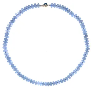 Beaded Blue Chalcedony Necklace