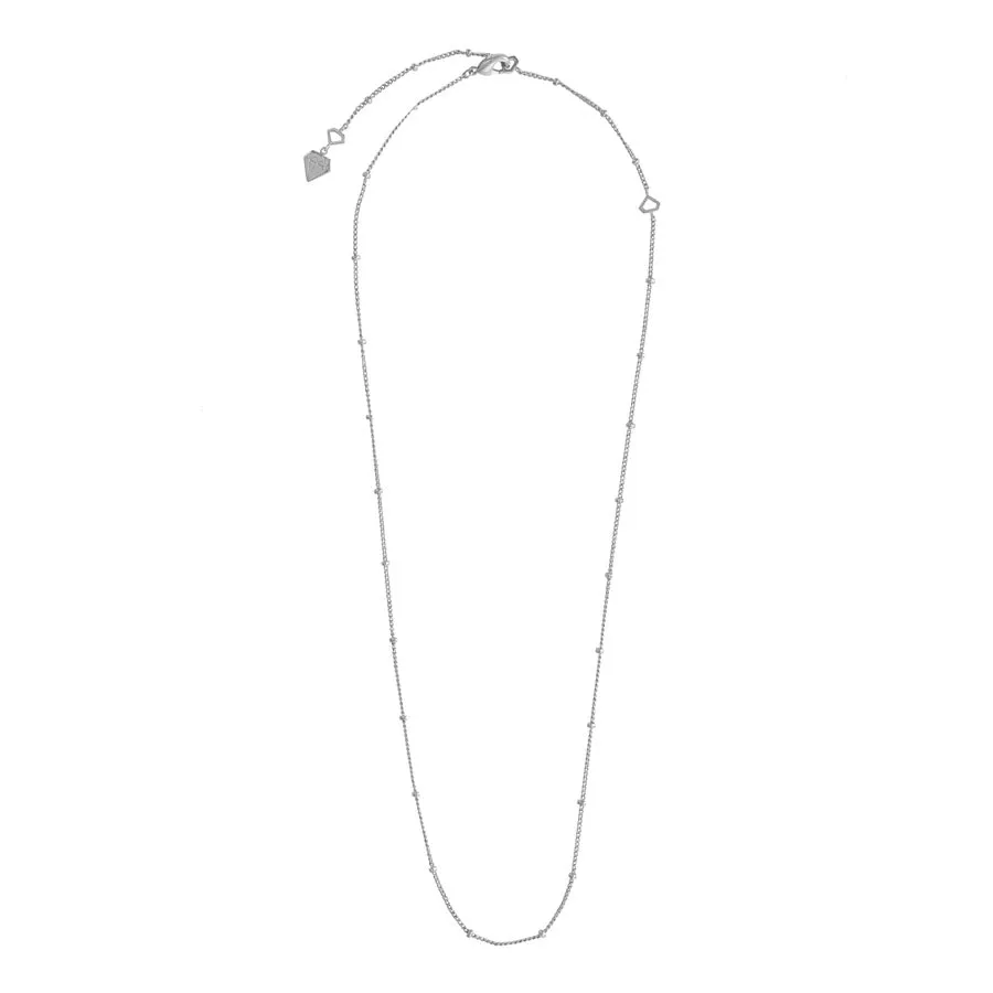 Beaded Chain Silver Necklace