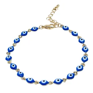 Beaded Evil Eye Gold Bracelet