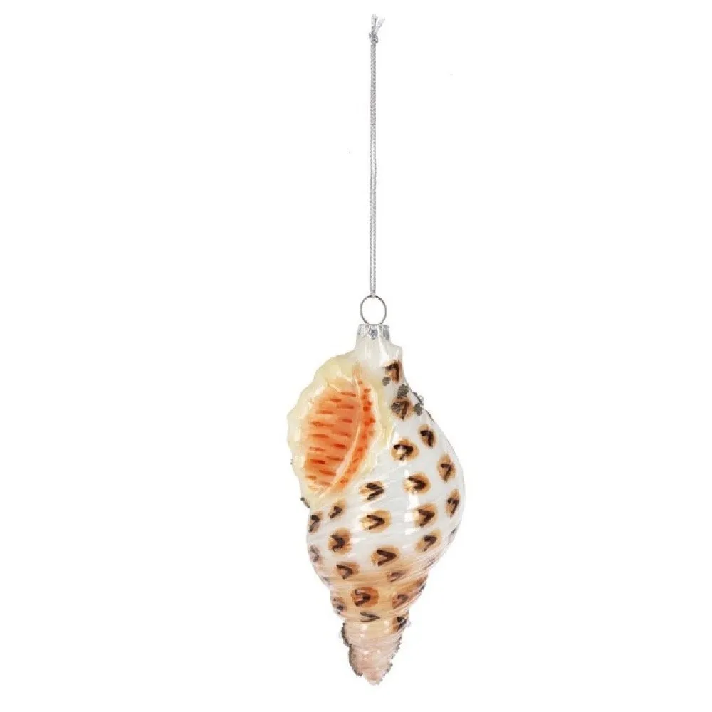 Beaded Glass Spiral Shell Ornament