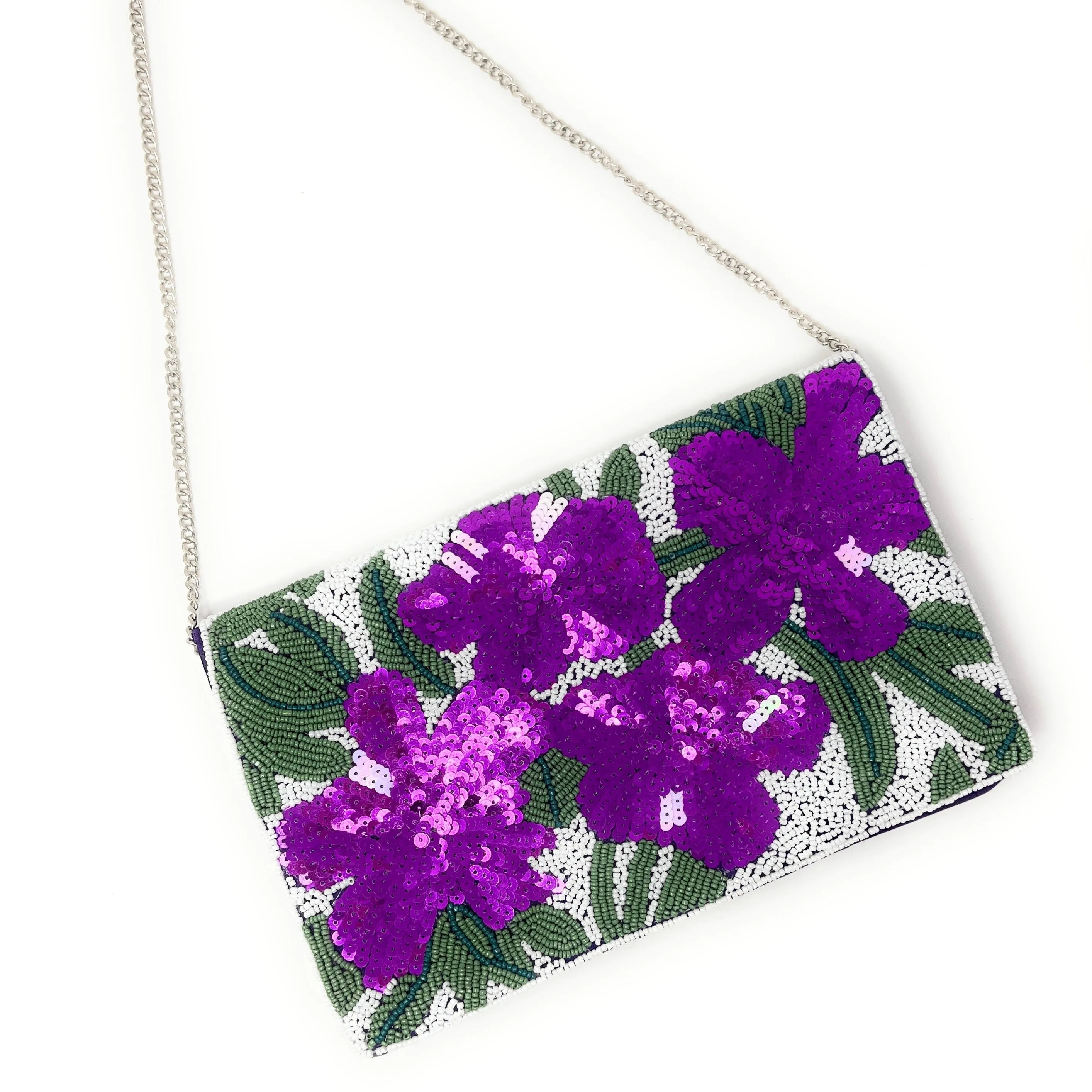 Beaded Lily Clutch Purse