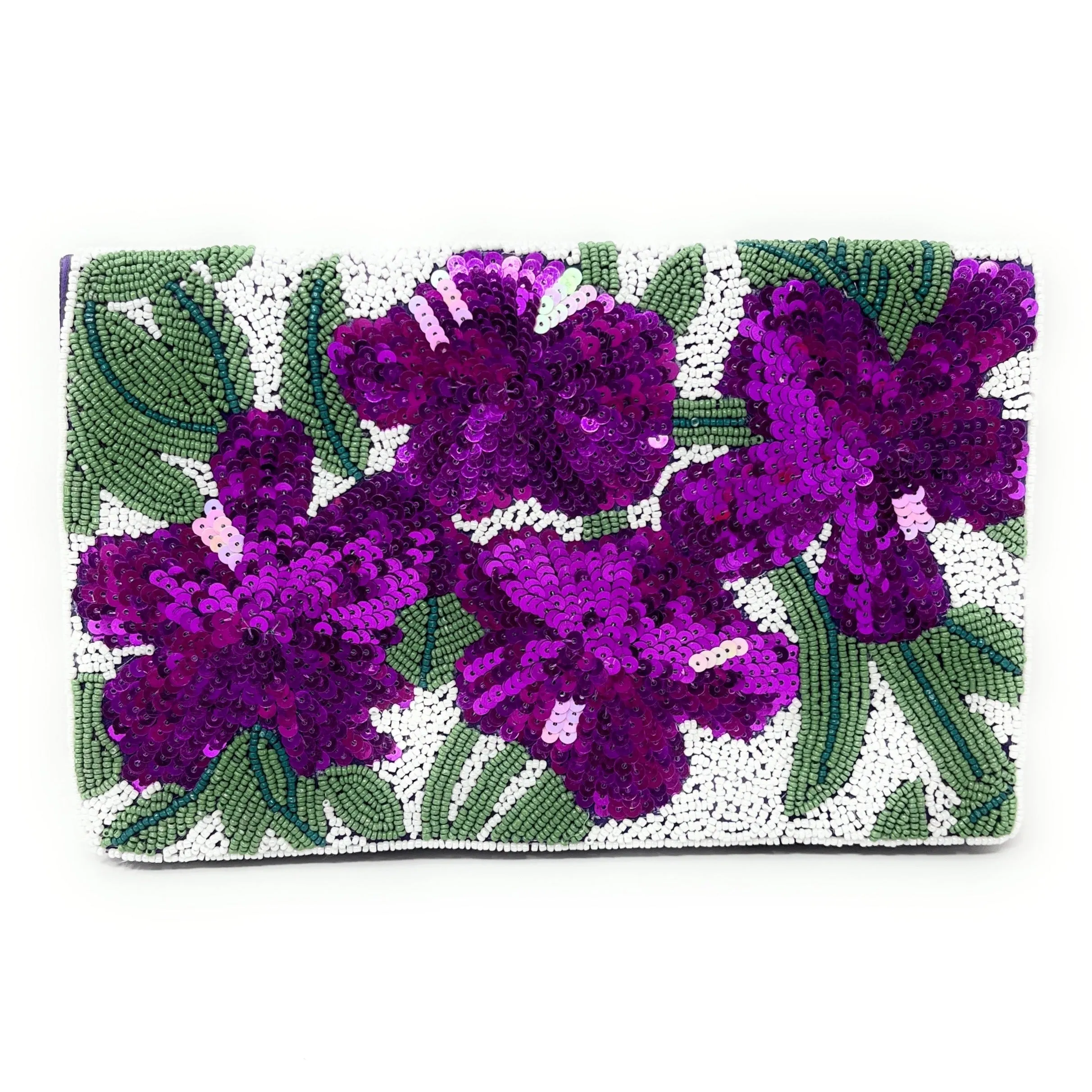 Beaded Lily Clutch Purse