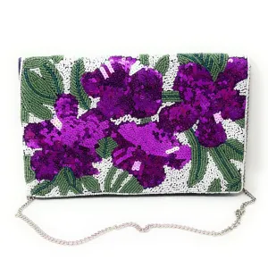 Beaded Lily Clutch Purse