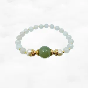 Beaded Mint Jadeite Bracelet