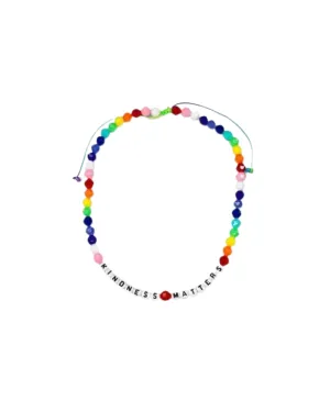 Beaded Rainbow Necklace Kindness Matters