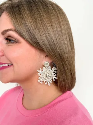 Beaded Snowflake Earrings