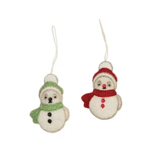 Beaded Snowman Ornament, Asst. of 2