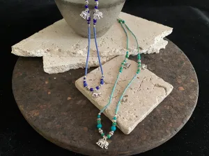 Beaded Stone Elephant Necklace