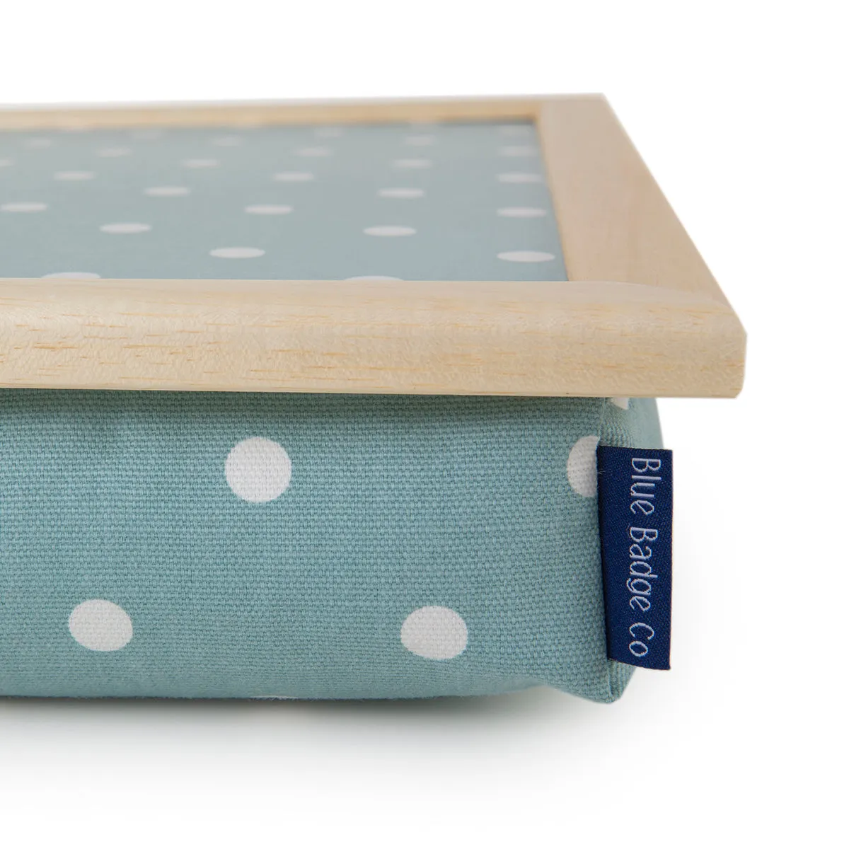 Bean Bag Cushioned Lap Tray in Aqua Marine Spotty