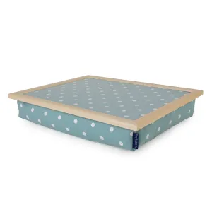 Bean Bag Cushioned Lap Tray in Aqua Marine Spotty